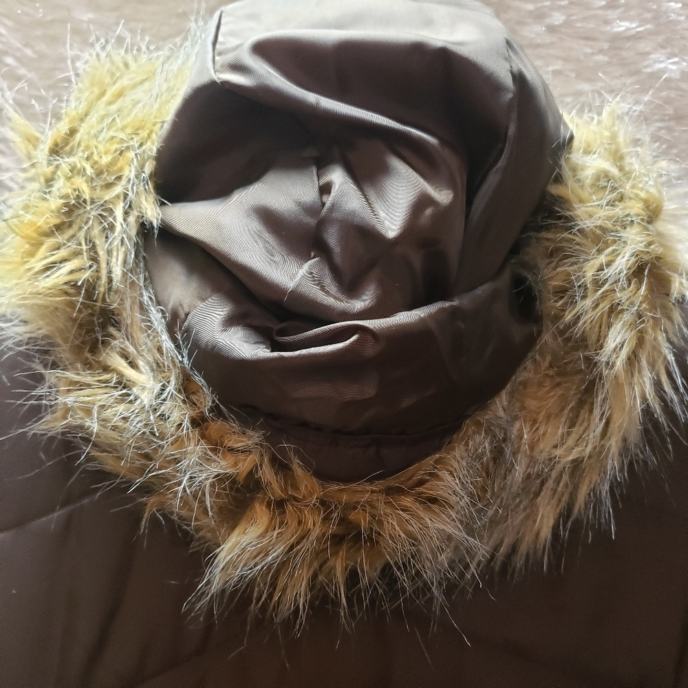 Mossimo Brown/Gray Long Puffer Jacket - image 8